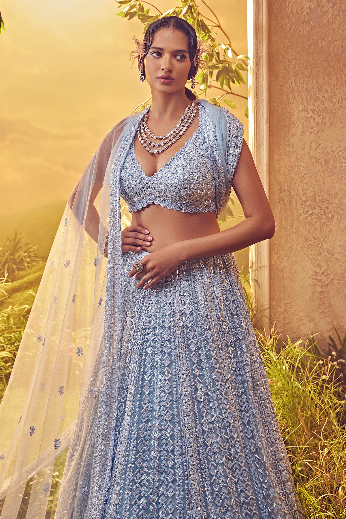 Buy Sky Blue Lehenga Choli for Women, Designer Wedding Skirts USA UK  Canada, Ready to Wear Custom Size Foil Work Bridesmaids Lehenga Choli Dress  Online in India - Etsy
