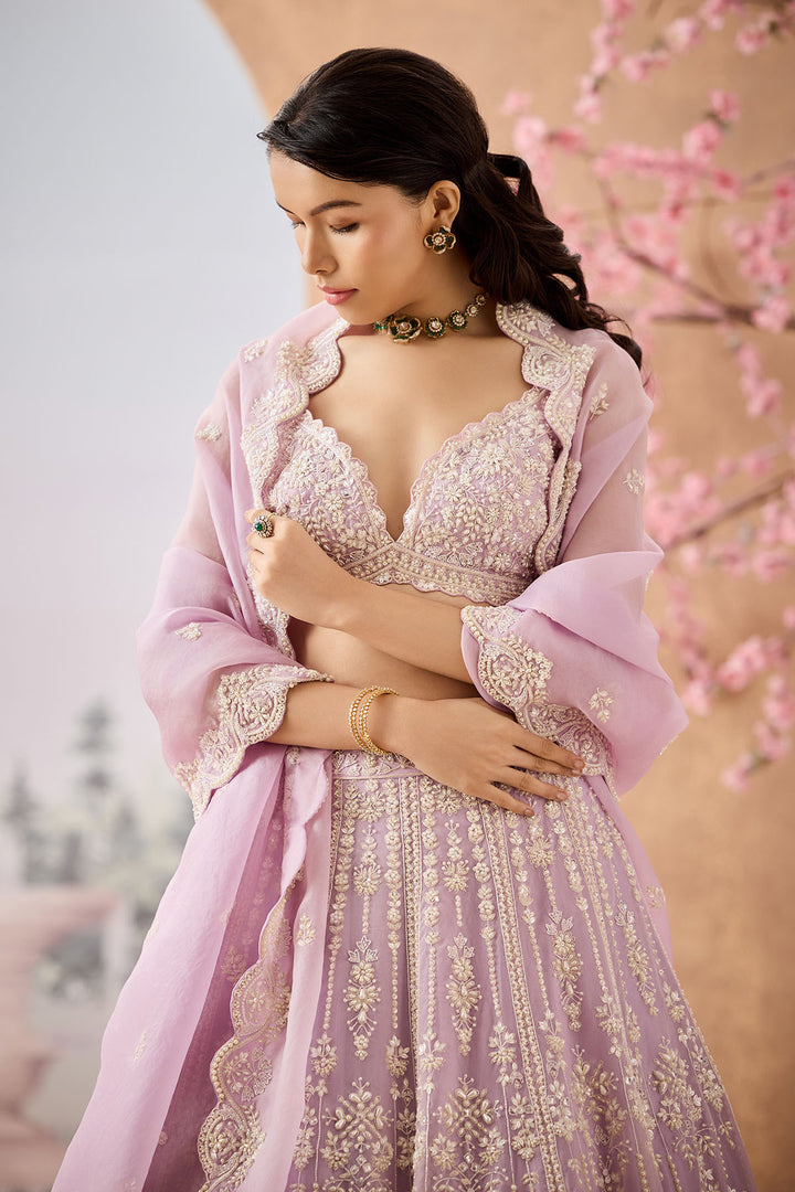 Lavender Iris Lehenga