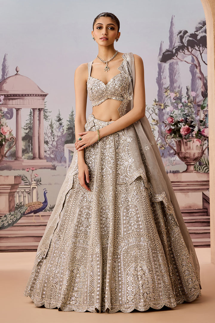 Grey Orchid Lehenga