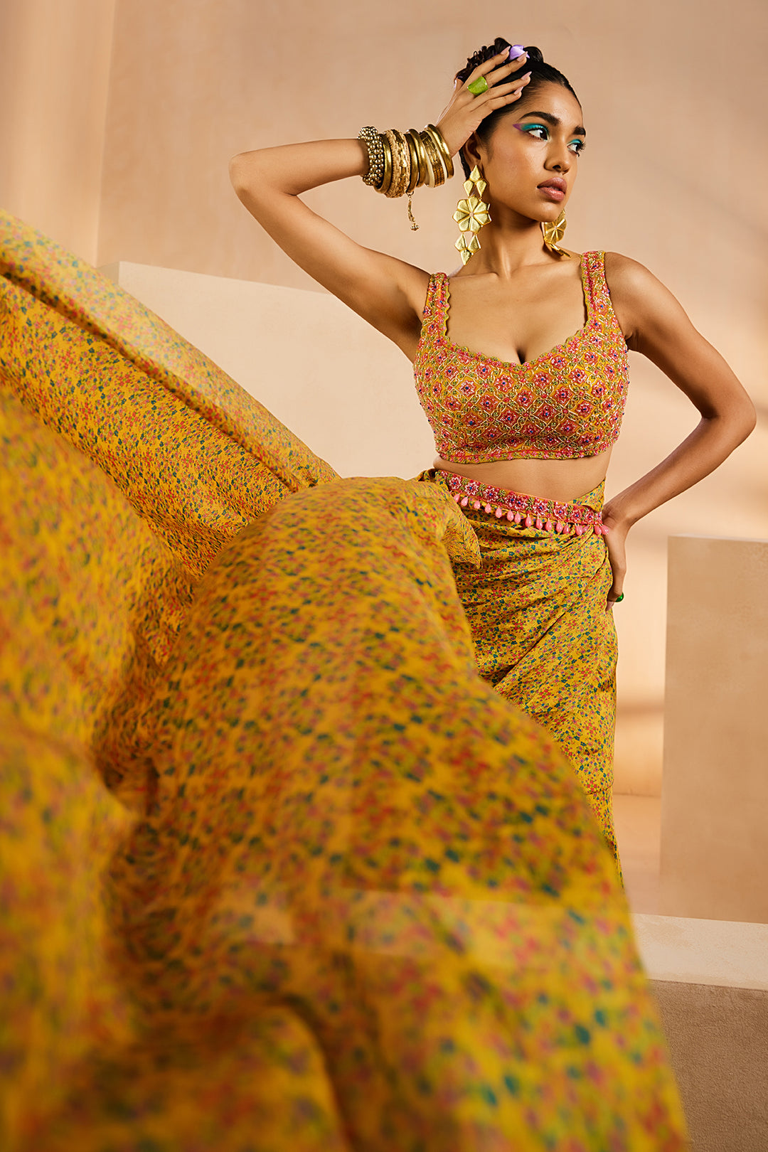 Yellow Sahara Saree