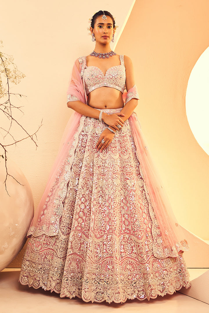 Carnation Pink Mirror Lehenga