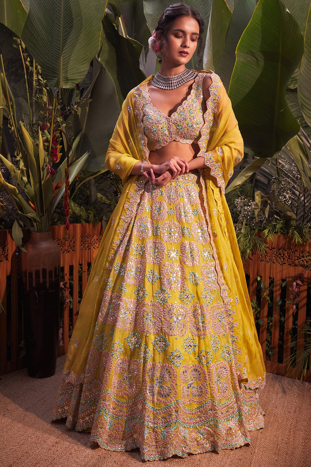 Yellow Gota Lehenga Set