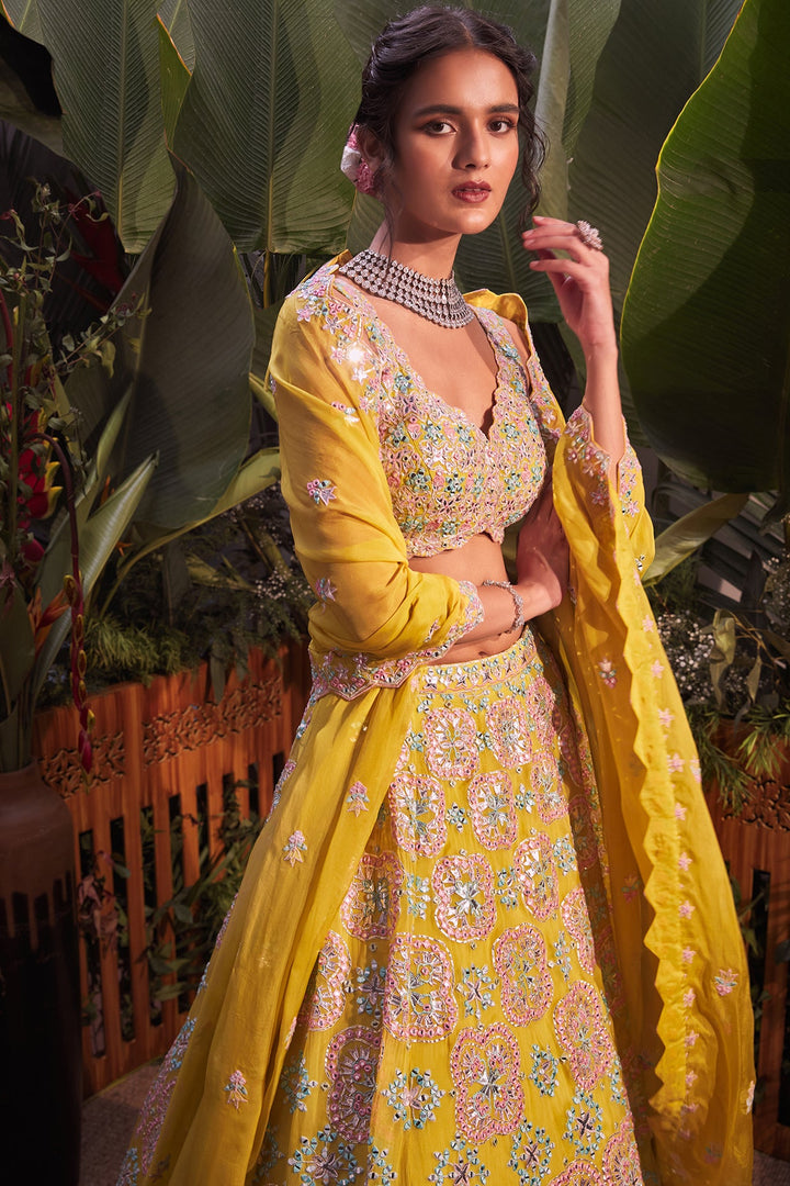 Yellow Gota Lehenga Set