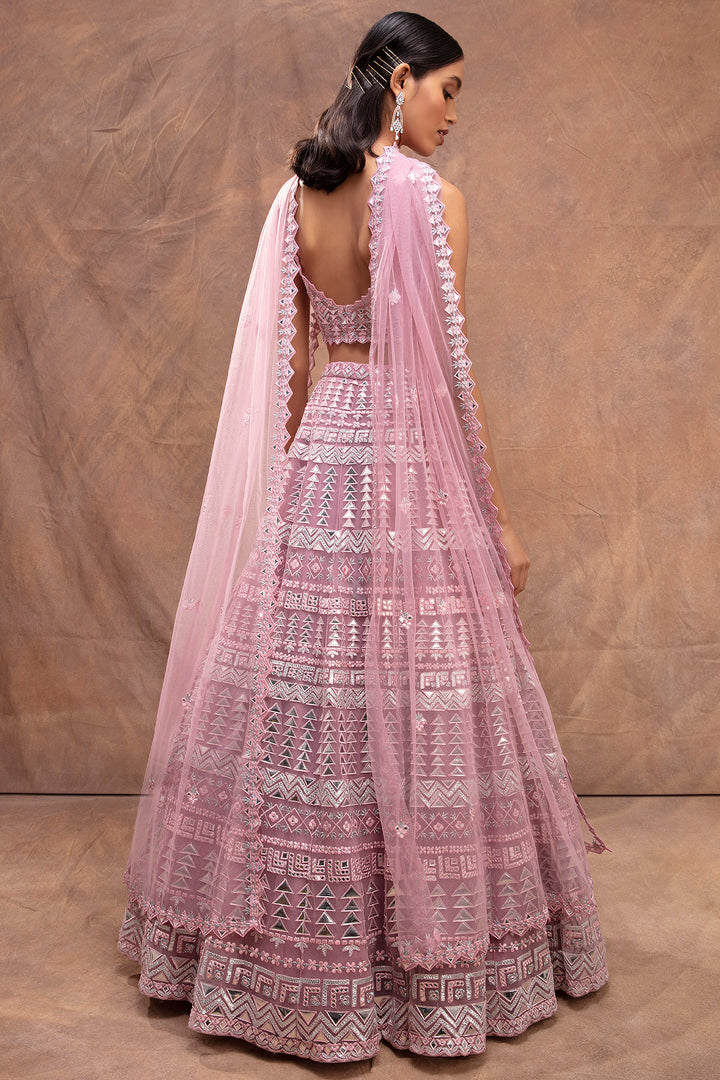 Lavender Embroided Lehenga Set