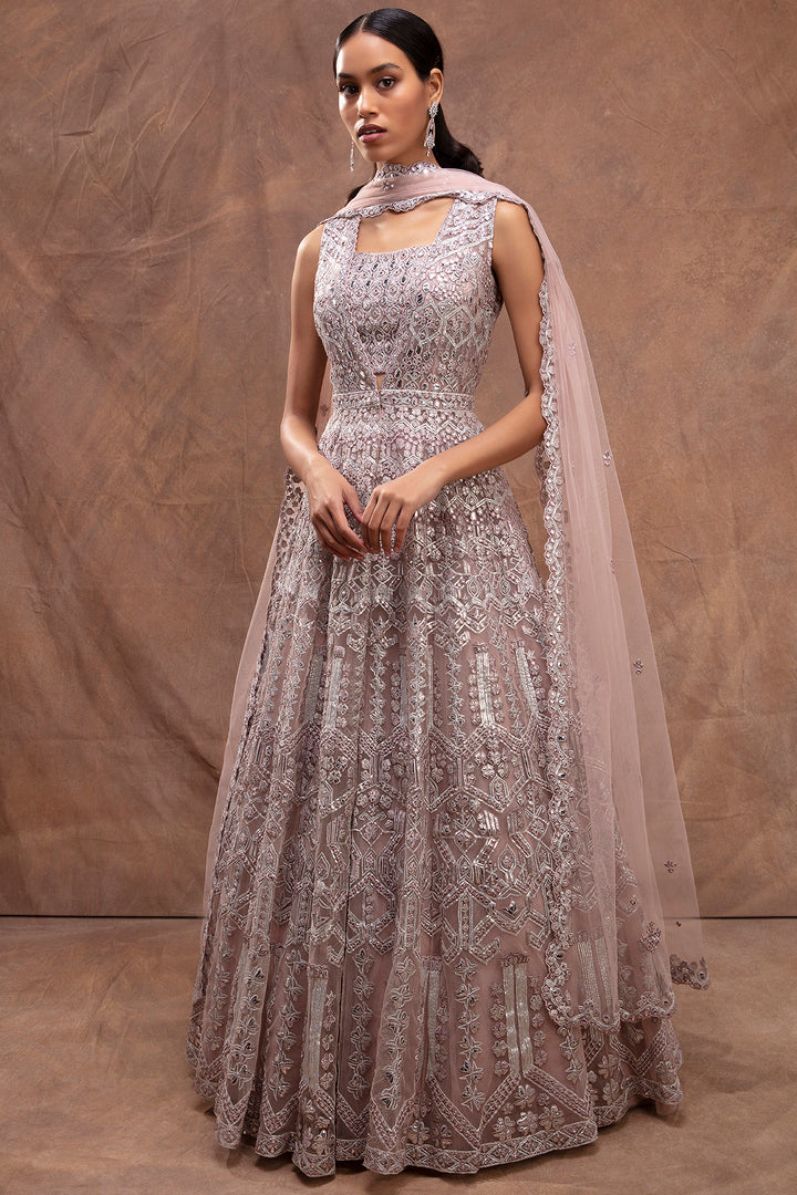 Mauve Mirror Lehenga Set