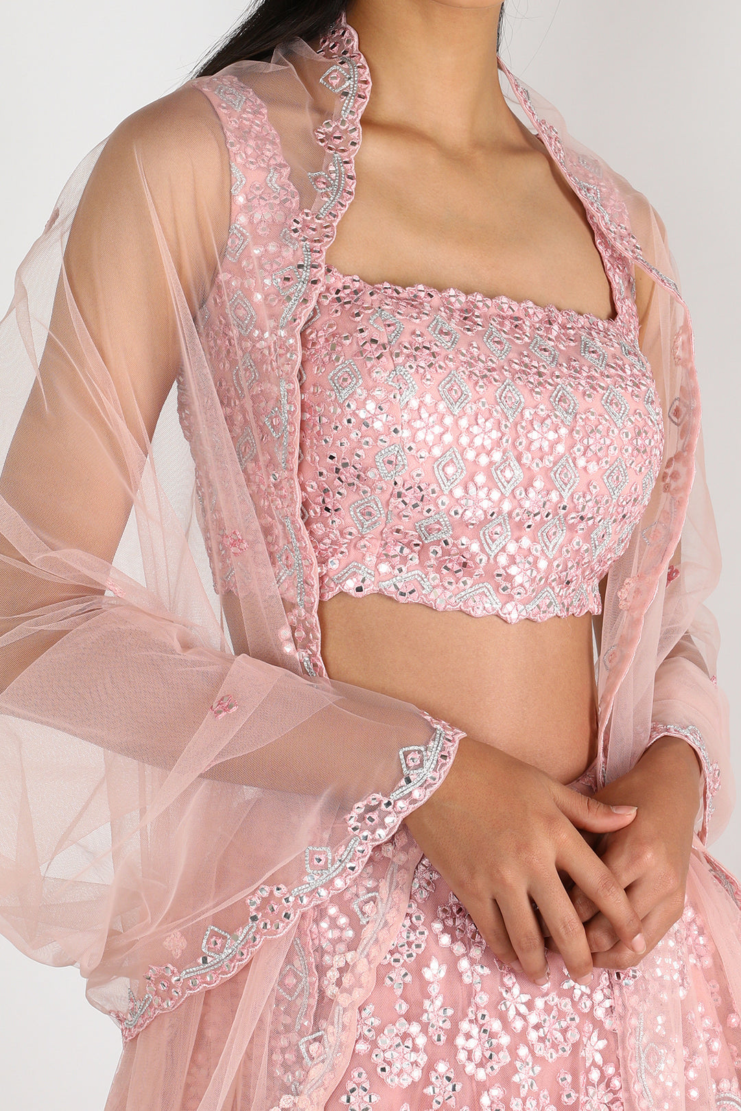 Blush Pink Embroided Lehenga Set