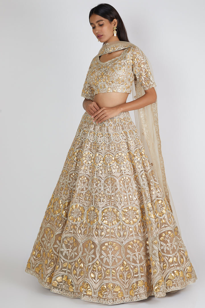 Gold Embroided Lehenga Set