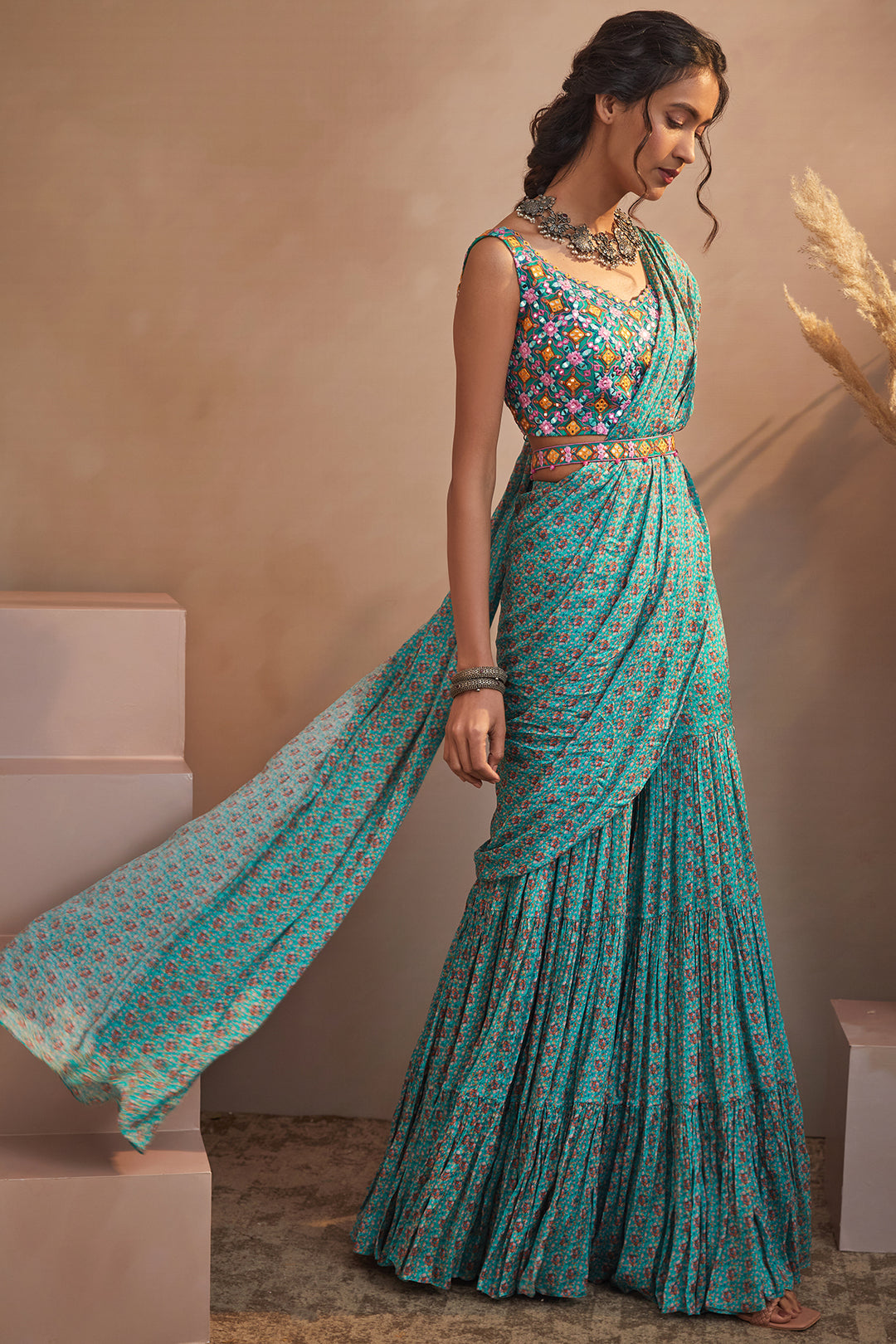 Indowestern style of draping a saree : In this look, i have
